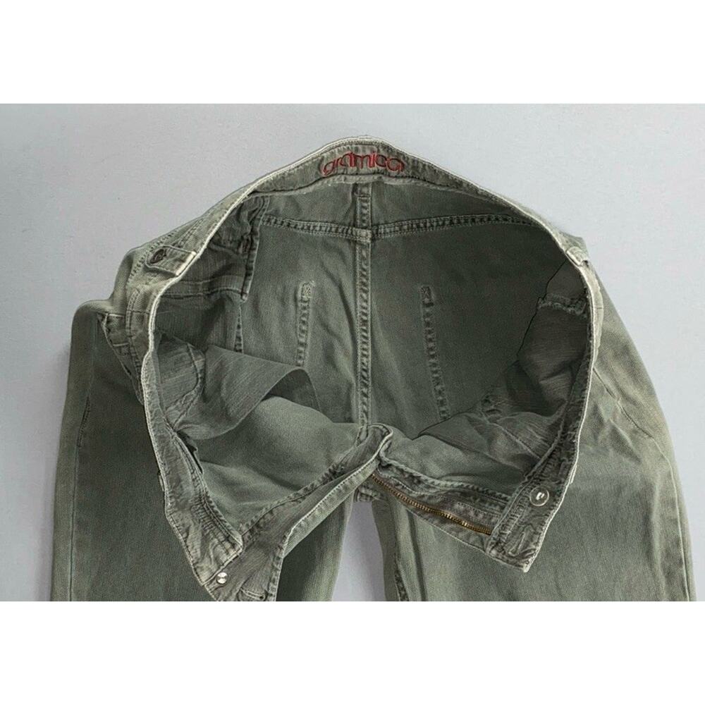 Gramicci 6-Pocket Honeycomb Textured Tapered Jeans. Light Olive, Men's 34X31. - Picture 6 of 9